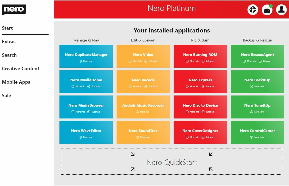 Nero Platinum Unlimited Multilingue 24 Langues Version 2020