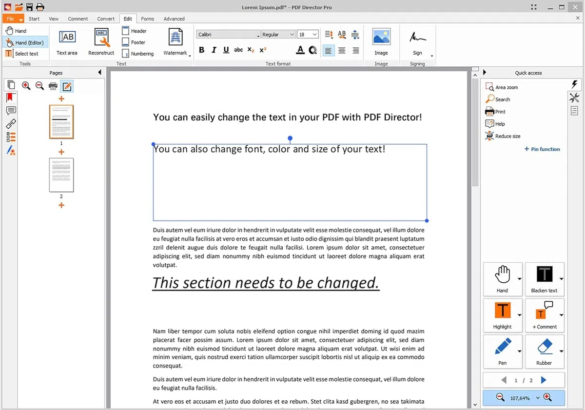 PDF Director 2 PRO OCR PDF Editor for 3 PCs Win 11 10 8 7 Compatible with Adobe Acrobat