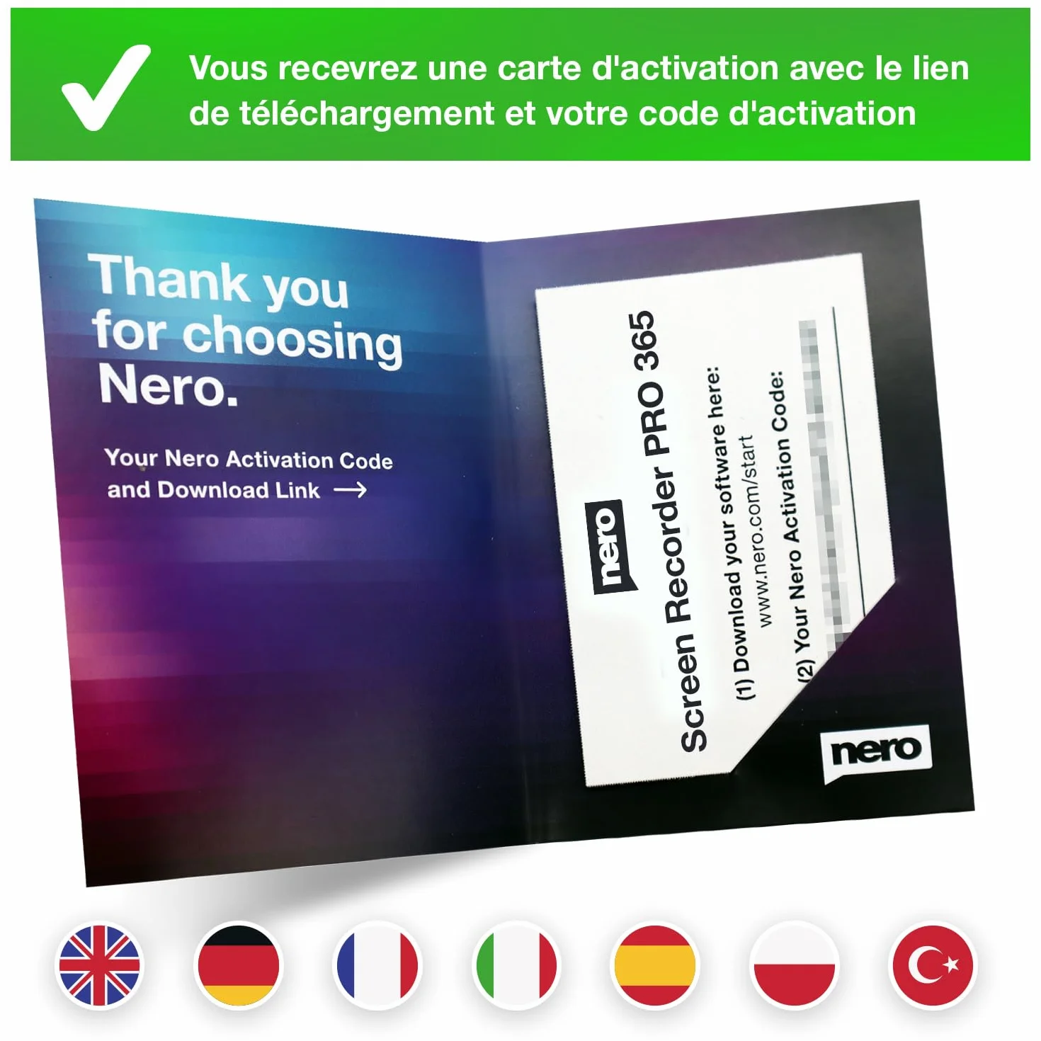 Nero Screen Recorder PRO 365 | Enregistrement d’écran 4K/60FPS | Licence annuelle 1 PC | Win 11/10