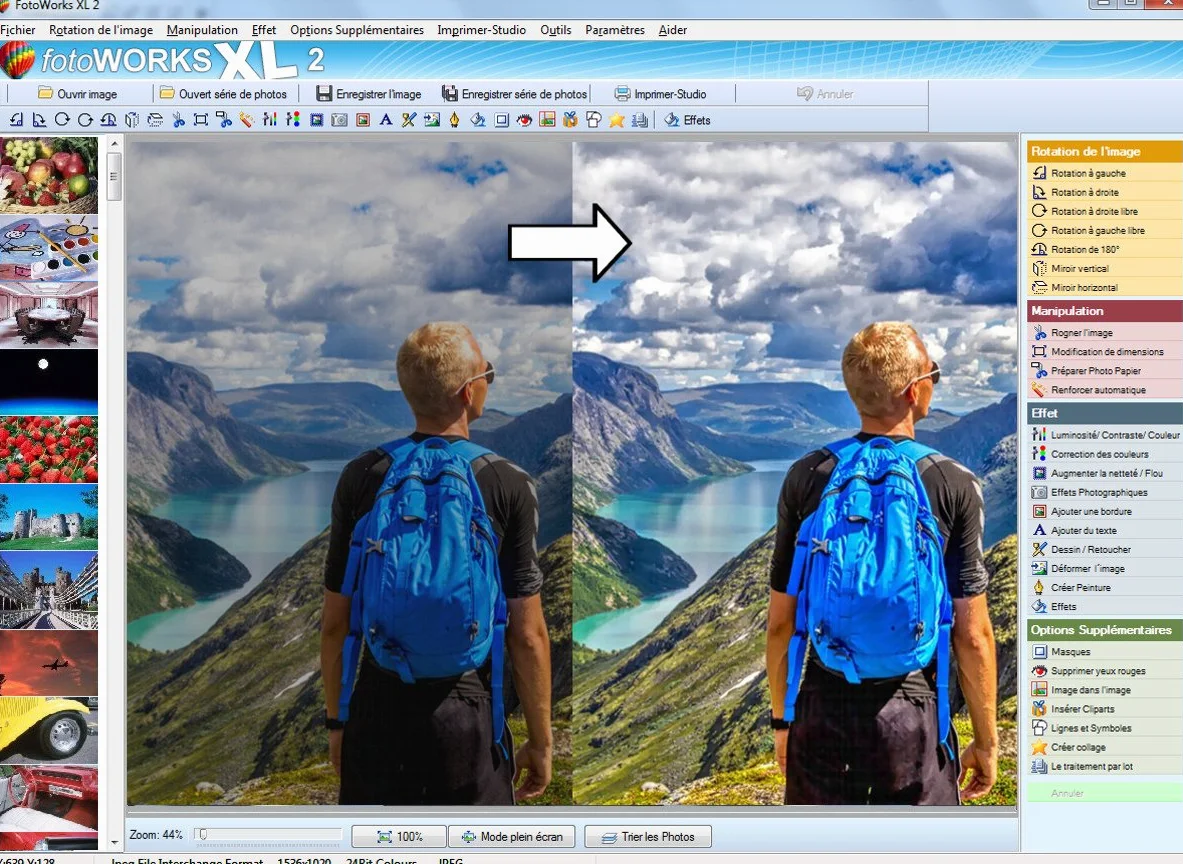 Logiciel photo retouche photo FotoWorks XL (2026) - Editeur photo facile à utiliser