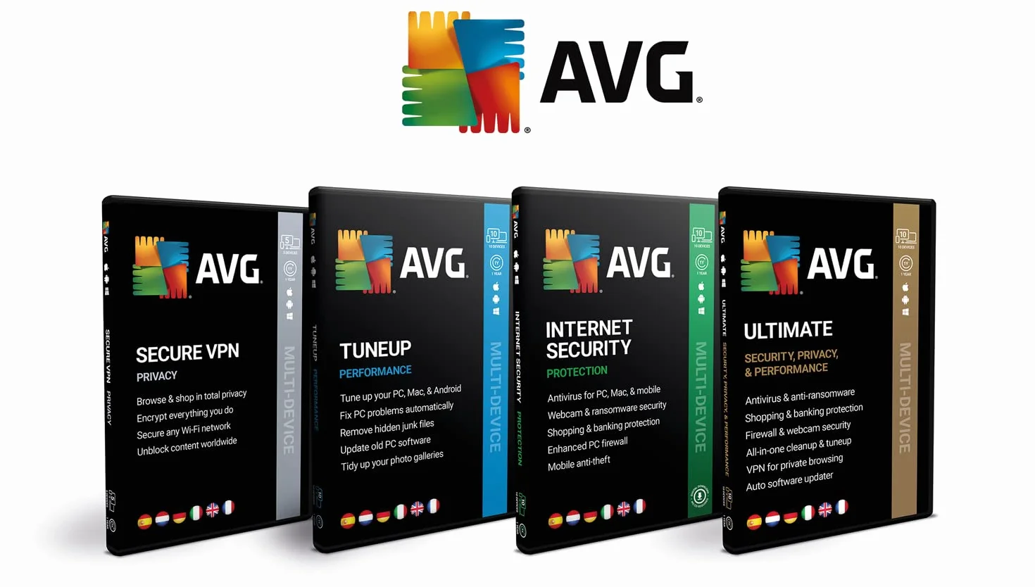 AVG Ultimate 2026 Antivirus avec Secure VPN et TuneUp pour PC - 10 Appareils 1 An PC/Mac/Android/iOS