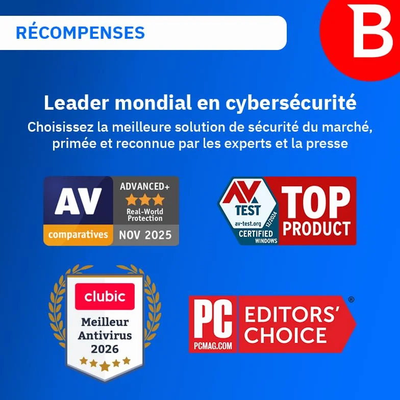 Bitdefender Total Security 2026 3 Appareils 1 An PC Mac iOS Android Code Activation