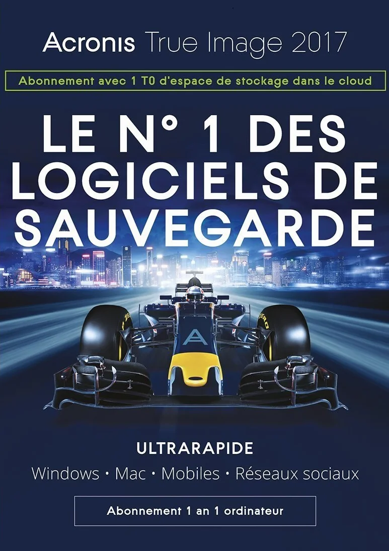 Acronis True Image Subscription 1 poste + 1 TB Cloud Storage - Abonnement 1 an - 1 Appareil [PC]