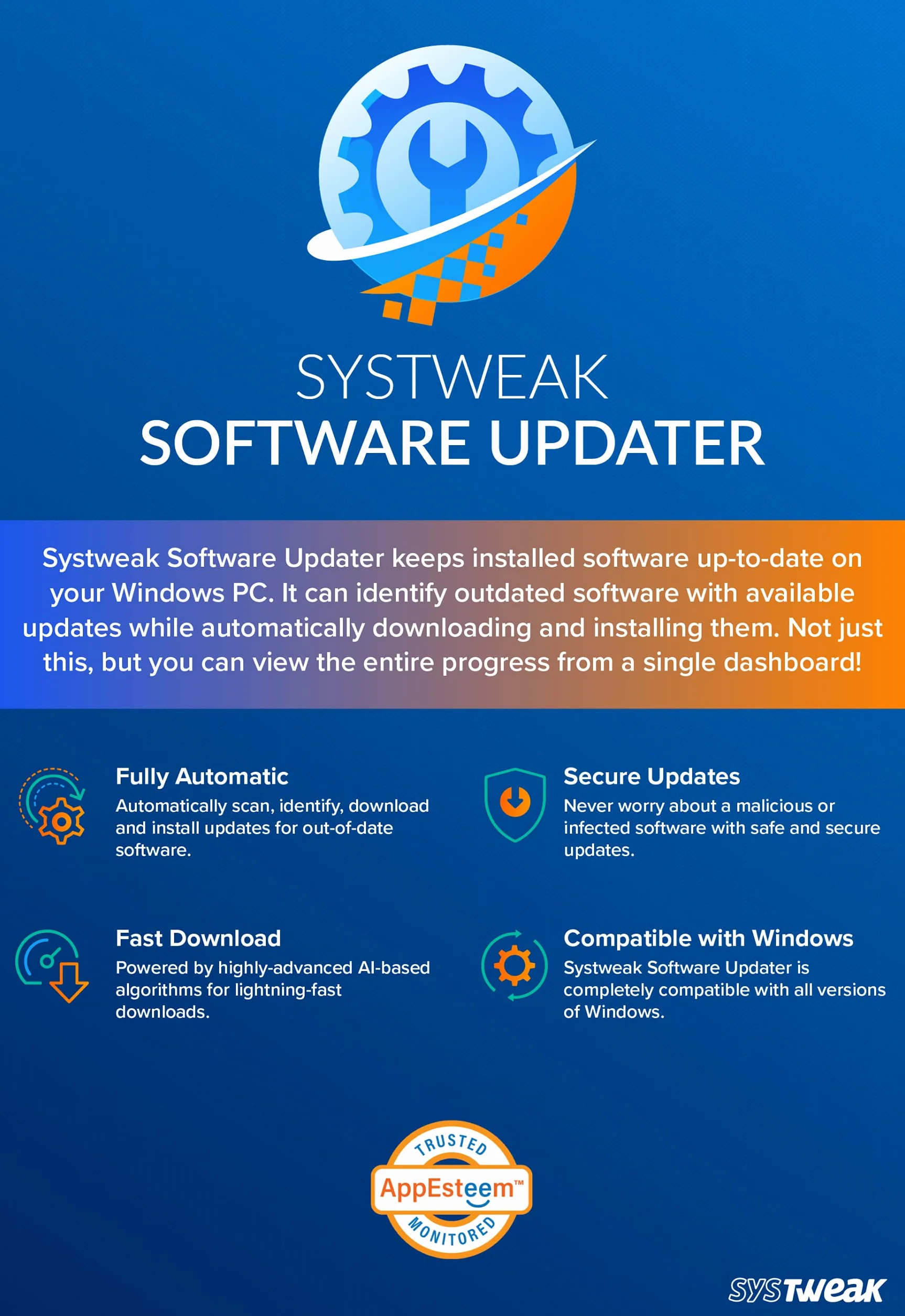 Systweak Software Updater Windows 1 PC 1 an Mises à jour en un clic