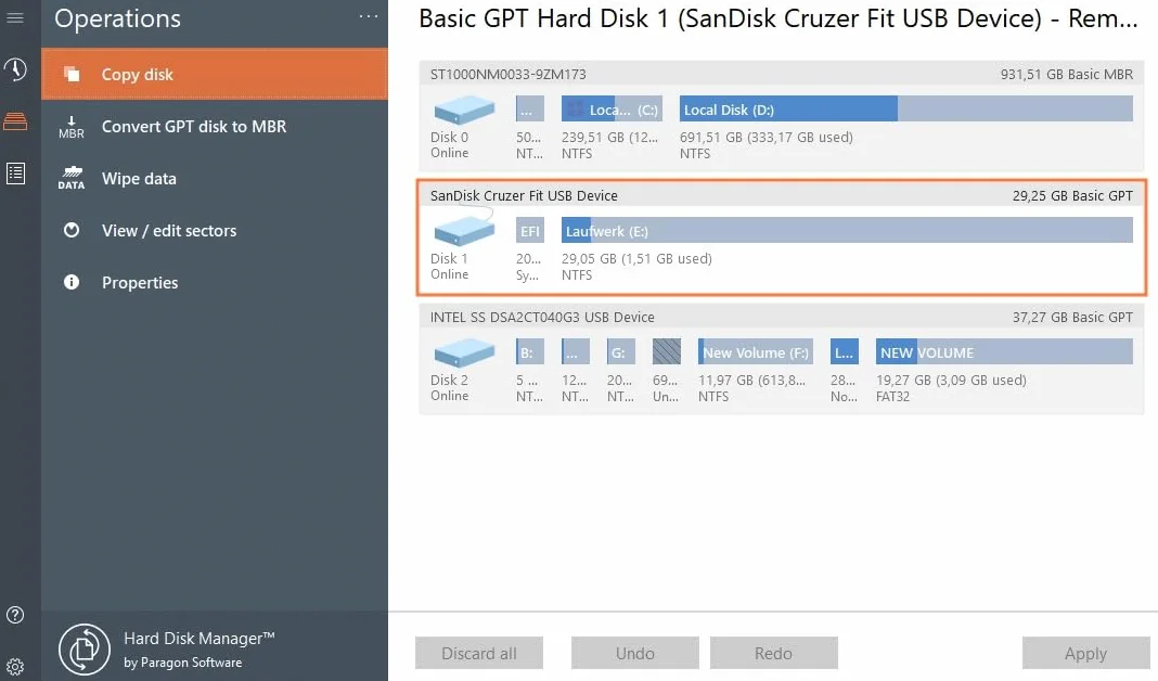 Paragon Hard Disk Manager 17 Advanced - Copier partition, disque dur, transférer OS (ESD) 3-PC 1 Usager Code activation email