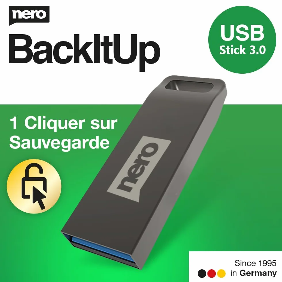 Nero BackItUp Logiciel sauvegarde clé USB Licence à vie 1 PC Windows 11/10/8/7