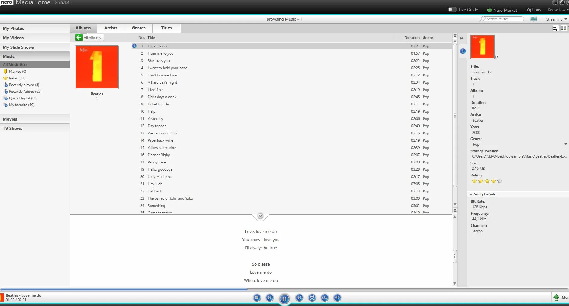 Nero MediaHome Gestion de Musique | Organiser et Lire Morceaux | Reconnaissance Automatique et Import CD Audio | Licence à vie | 1 PC | Windows 11 / 10 / 8 / 7