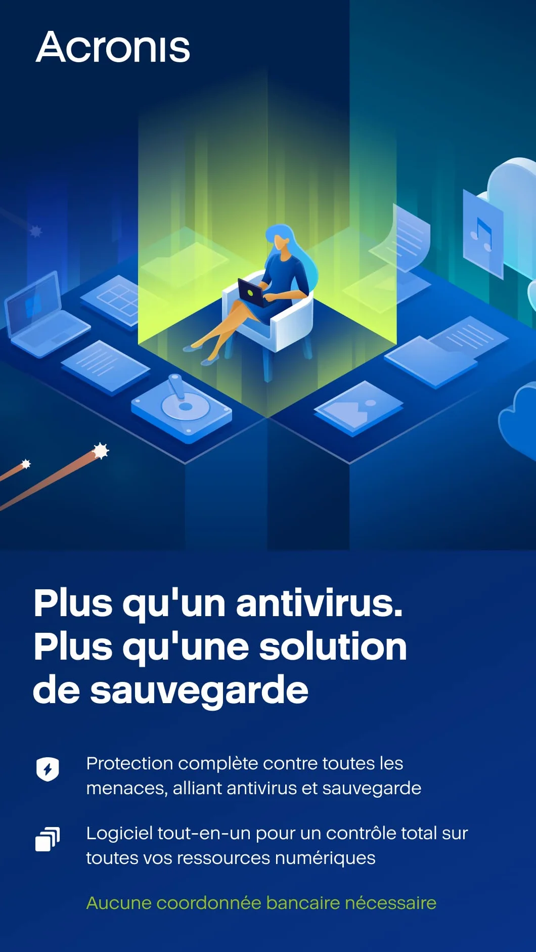 Acronis Cyber Protect Home Office Essentials Backup Édition Sauvegardes Flexibles Cyberprotection de Base 1 Pc/Mac