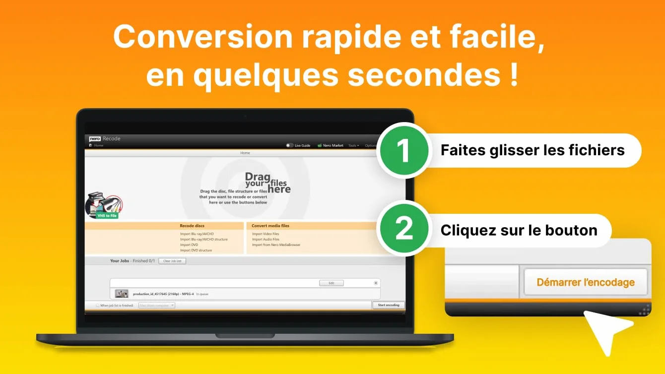 Nero Recode Logiciel Convertisseur MP3 Licence à vie 1 PC Windows 11/10/8/7