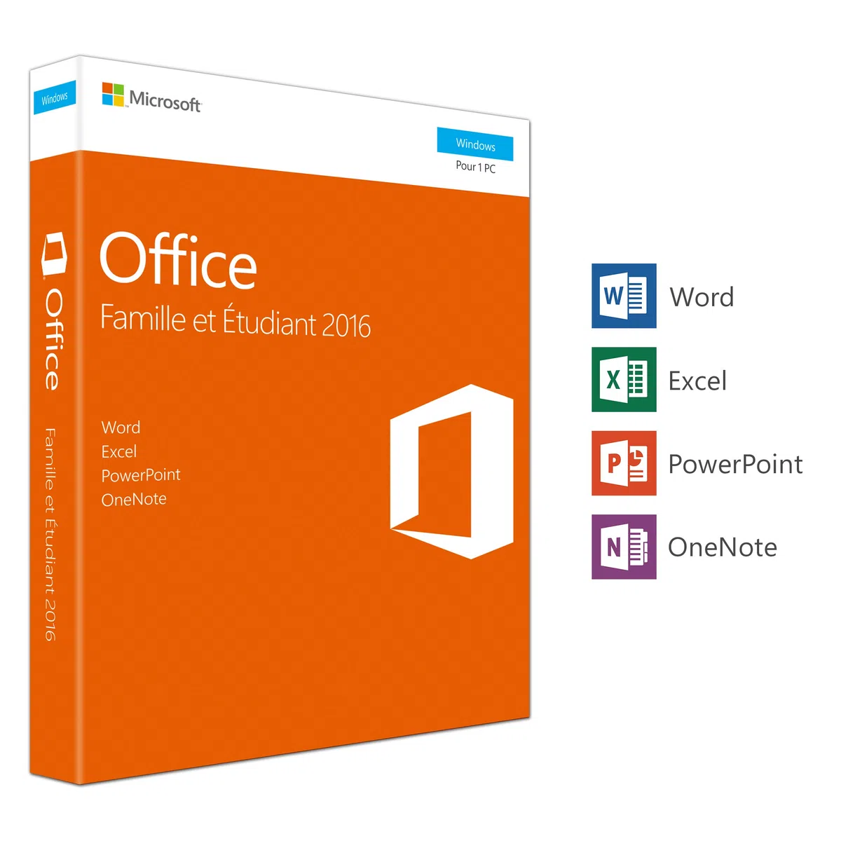 Microsoft Office Famille et Etudiant 2016 | 1 PC | Box