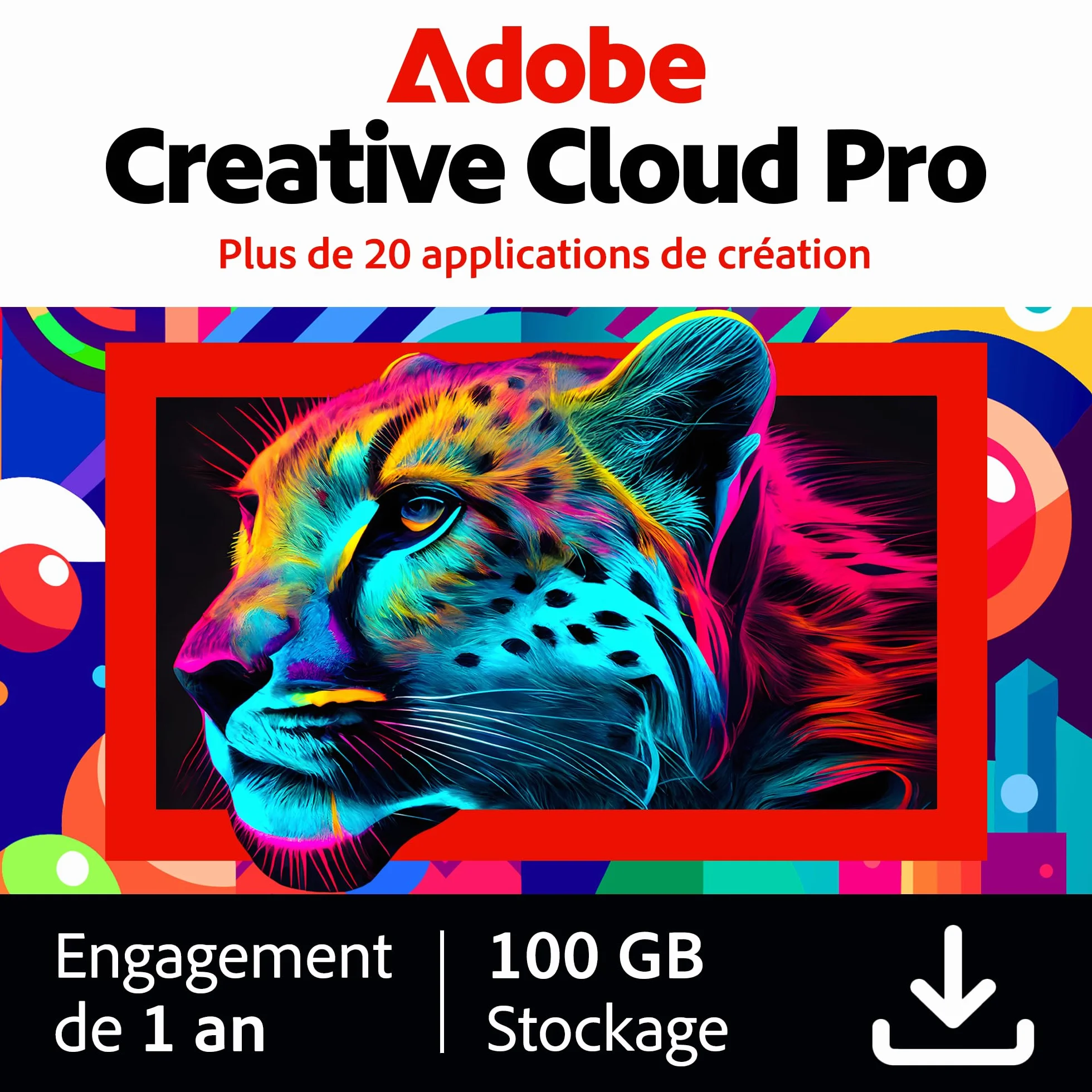 Adobe Creative Cloud Pro Logiciel Créatif avec IA PC/Mac 1an Téléchargement