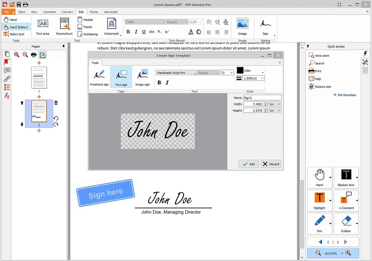 PDF Director 2 PRO OCR PDF Editor for 3 PCs Win 11 10 8 7 Compatible with Adobe Acrobat