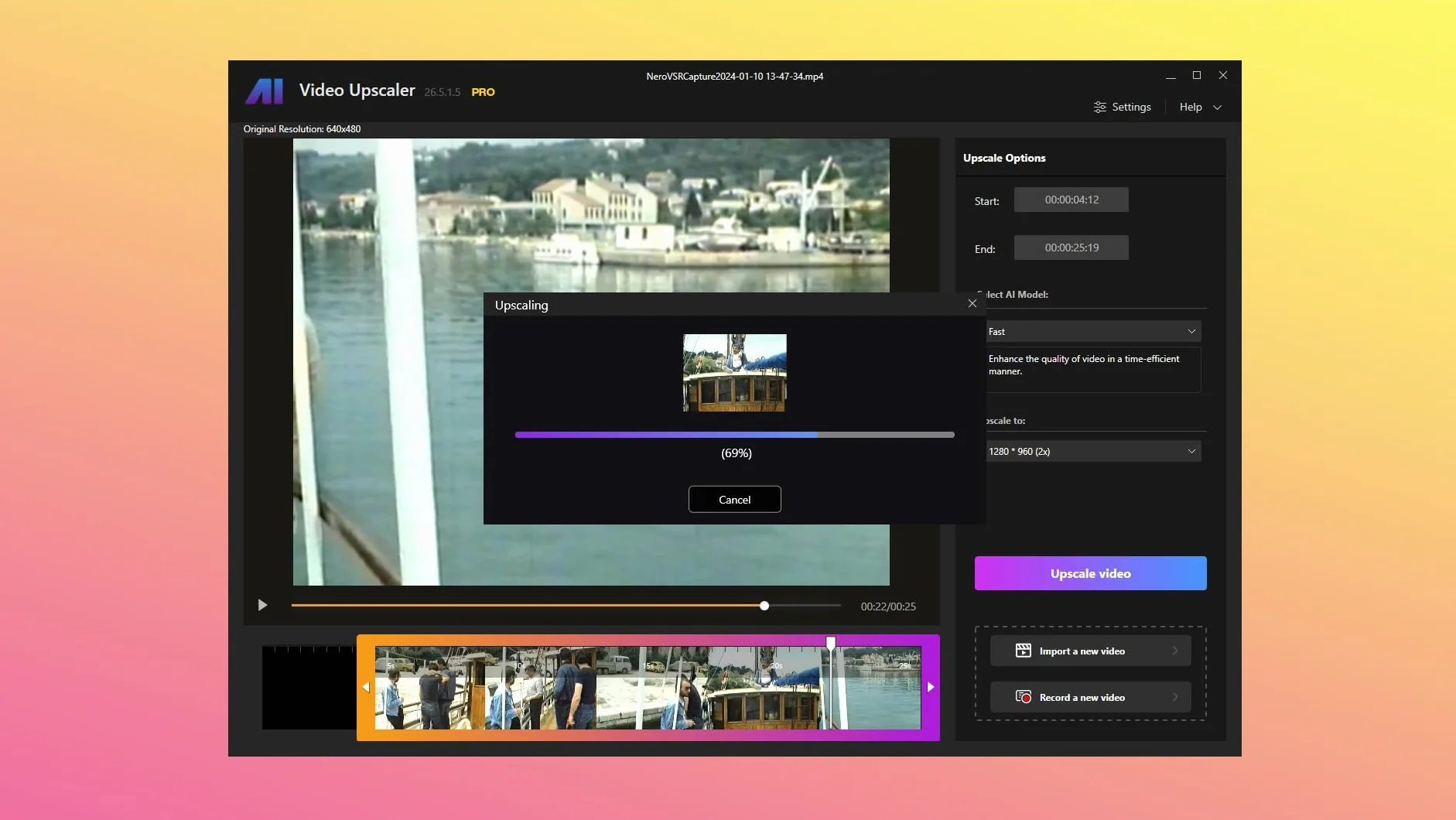Nero AI Video Upscaler 365 | Amélioration vidéo 4K | Réduction bruit | Licence annuelle 1 Appareil | Win 11/10