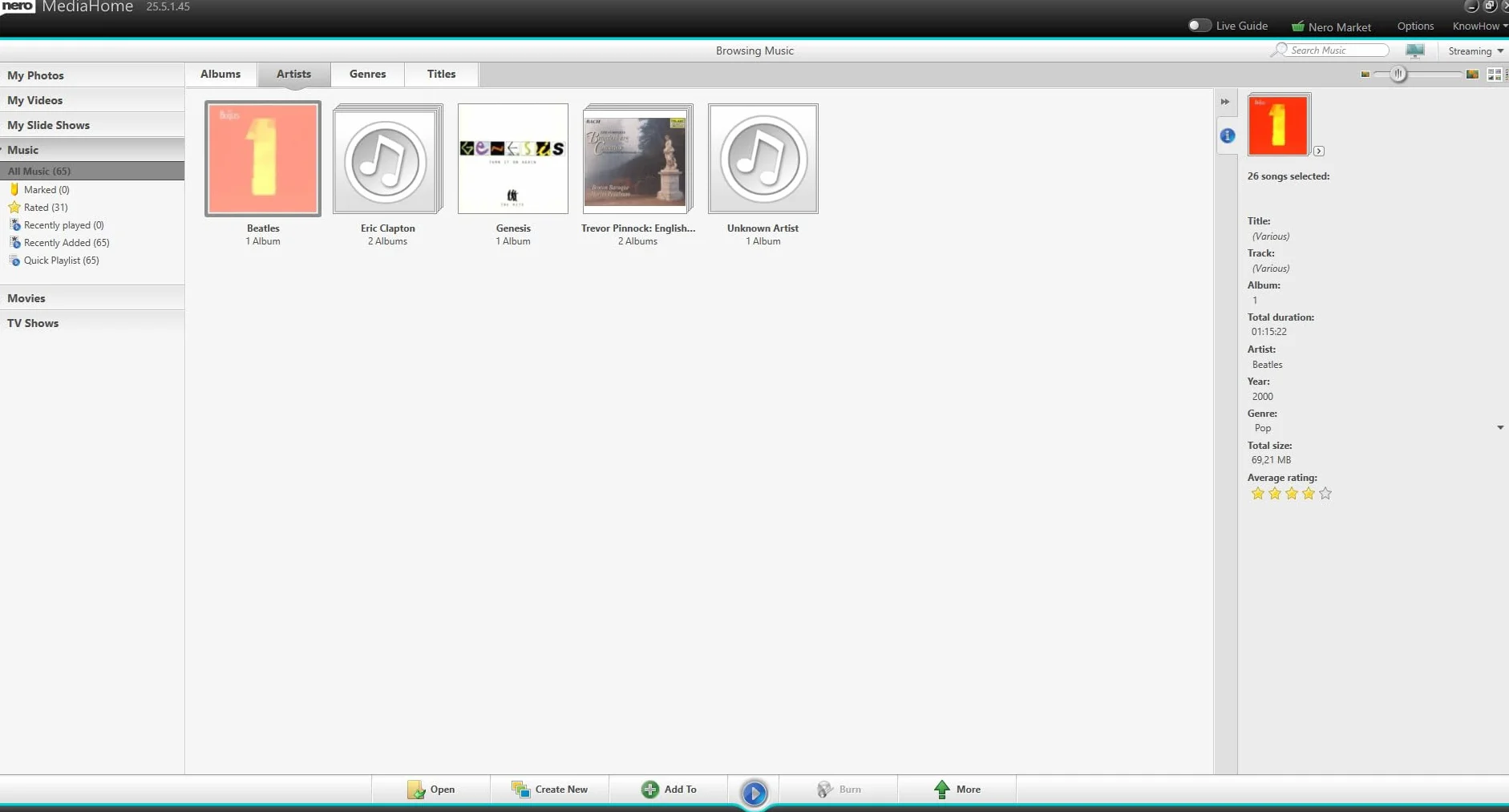 Nero MediaHome Gestion de Musique | Organiser et Lire Morceaux | Reconnaissance Automatique et Import CD Audio | Licence à vie | 1 PC | Windows 11 / 10 / 8 / 7