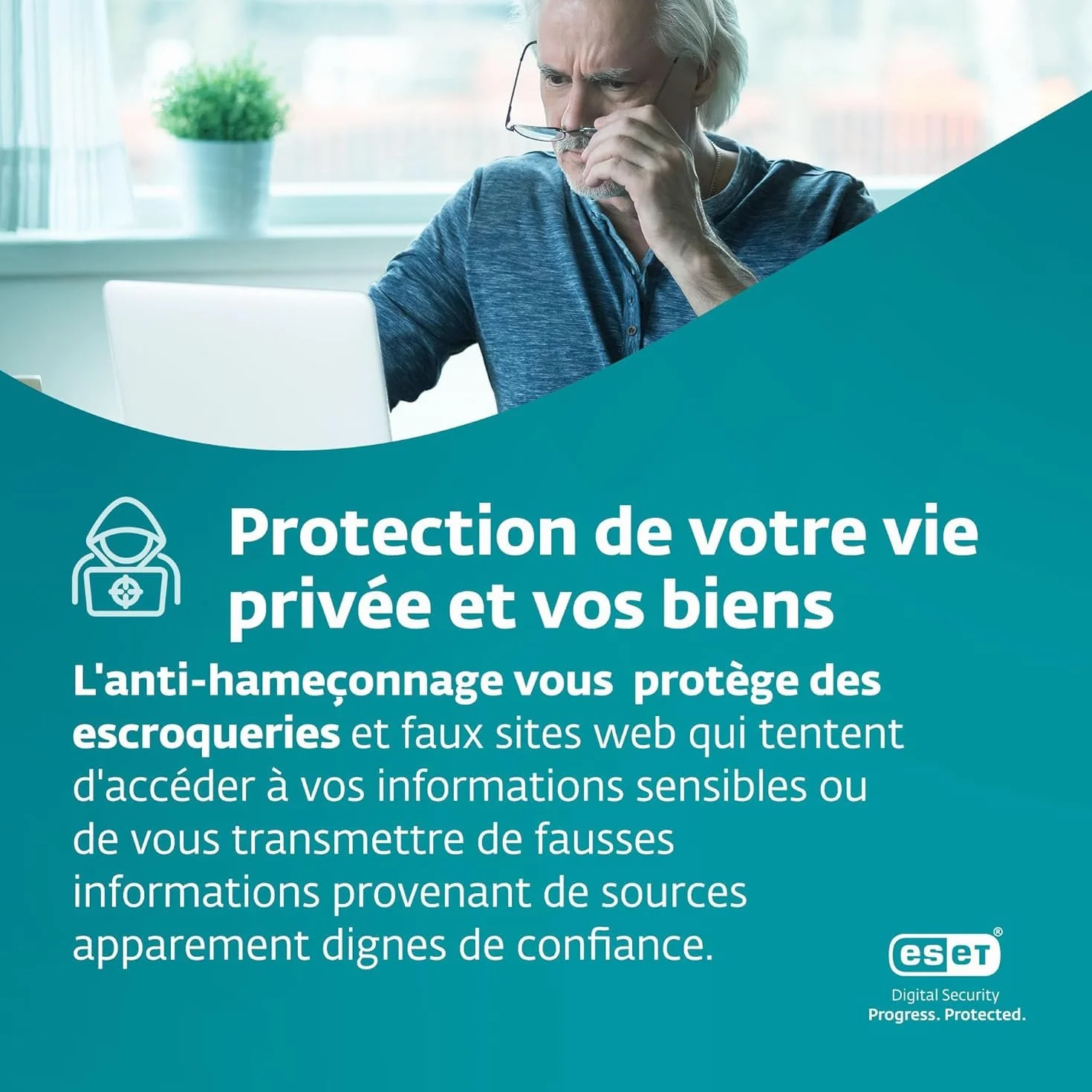 ESET NOD32 Antivirus 2025 1 appareil 1 an Protection multicouche Windows Mac