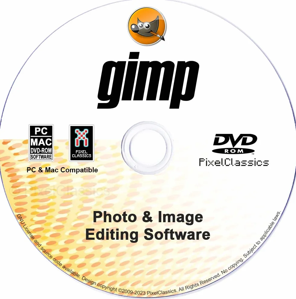 GIMP éditeur de photos 2026 logiciel retouche d'images professionnel CD compatible Windows 11 10 8 7 Vista XP PC 32/64-Bit Mac licence à vie