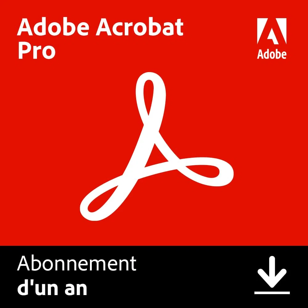Adobe Acrobat Pro 1 An PC/Mac Téléchargement