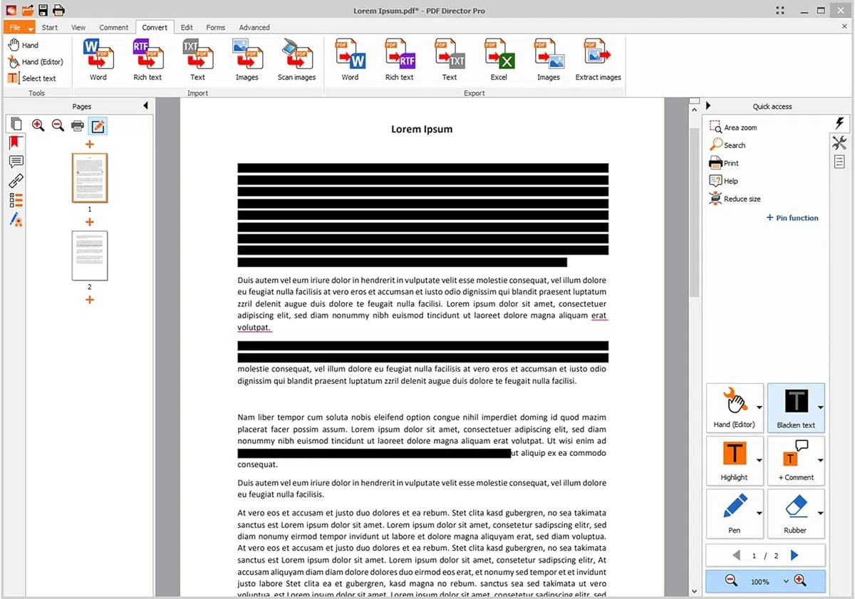 PDF Director 2 PRO OCR PDF Editor for 3 PCs Win 11 10 8 7 Compatible with Adobe Acrobat