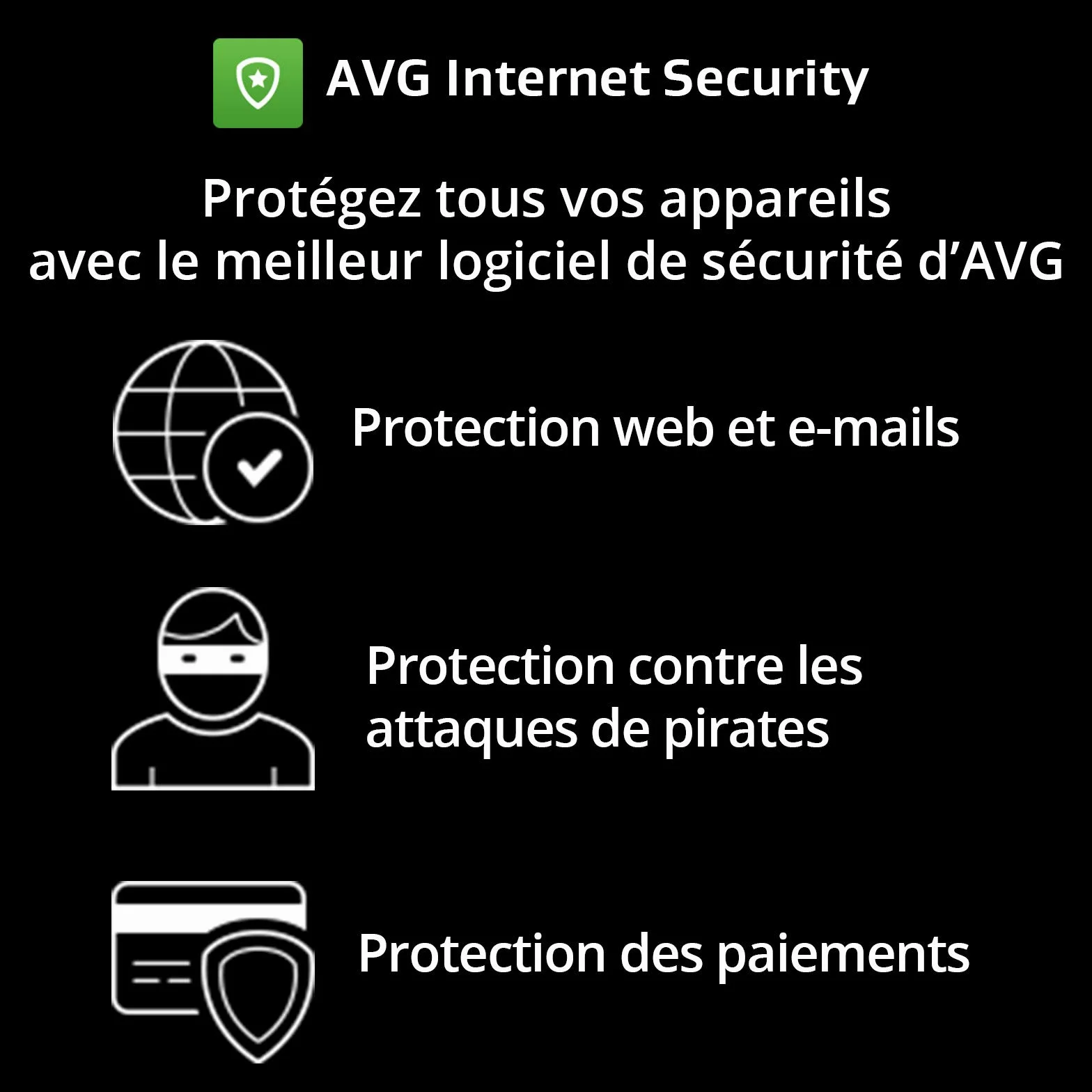 AVG Internet Security 2026 Antivirus 10 appareils 1 An Code d'activation