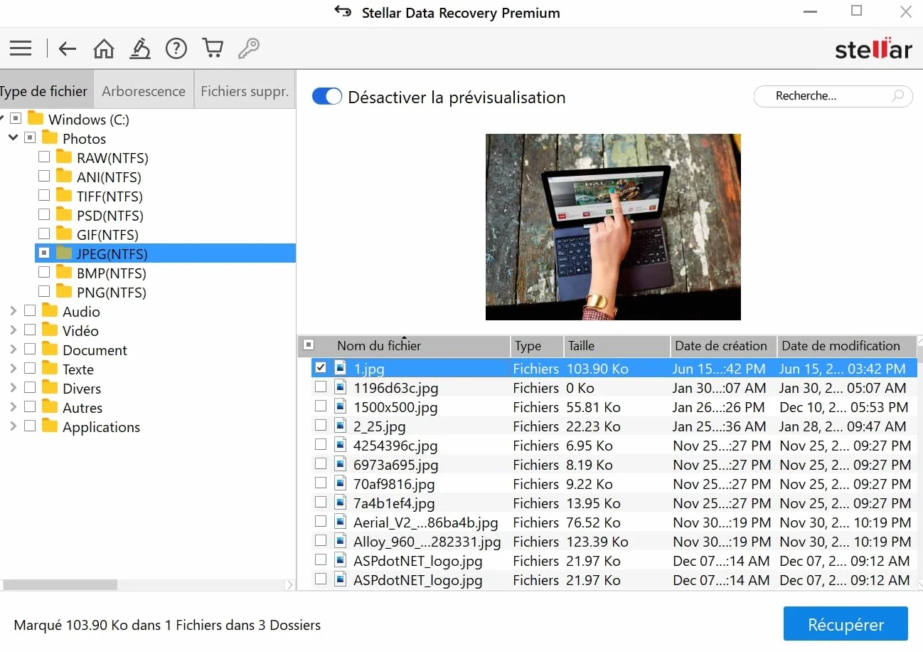 Stellar Data Recovery 11 - Solution universelle de récupération de données | 1 appareil | 1 An | Code d'activation PC