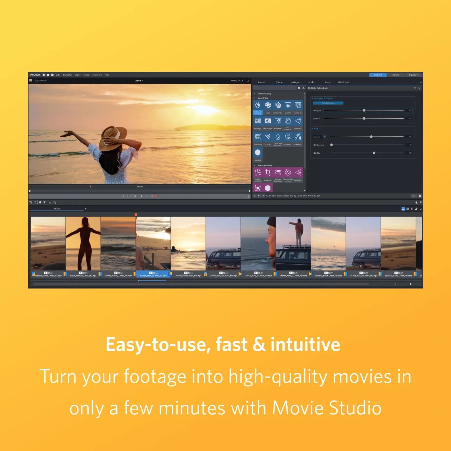 MAGIX Movie Studio 2025 - Montage vidéo pour Windows 10/11 PC | 1 licence complète pour 2 appareils