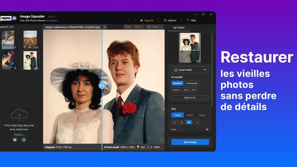 Nero AI Image Upscaler 365 | Agrandir Images jusqu’à 4K | Améliorer Qualité Photo | 1 PC | Windows 11/10