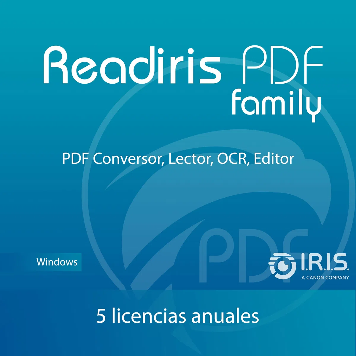 Readiris PDF Famille 365 Éditeur PDF professionnel – logiciel PDF 5 Licences annuelle pour 5 PC Windows