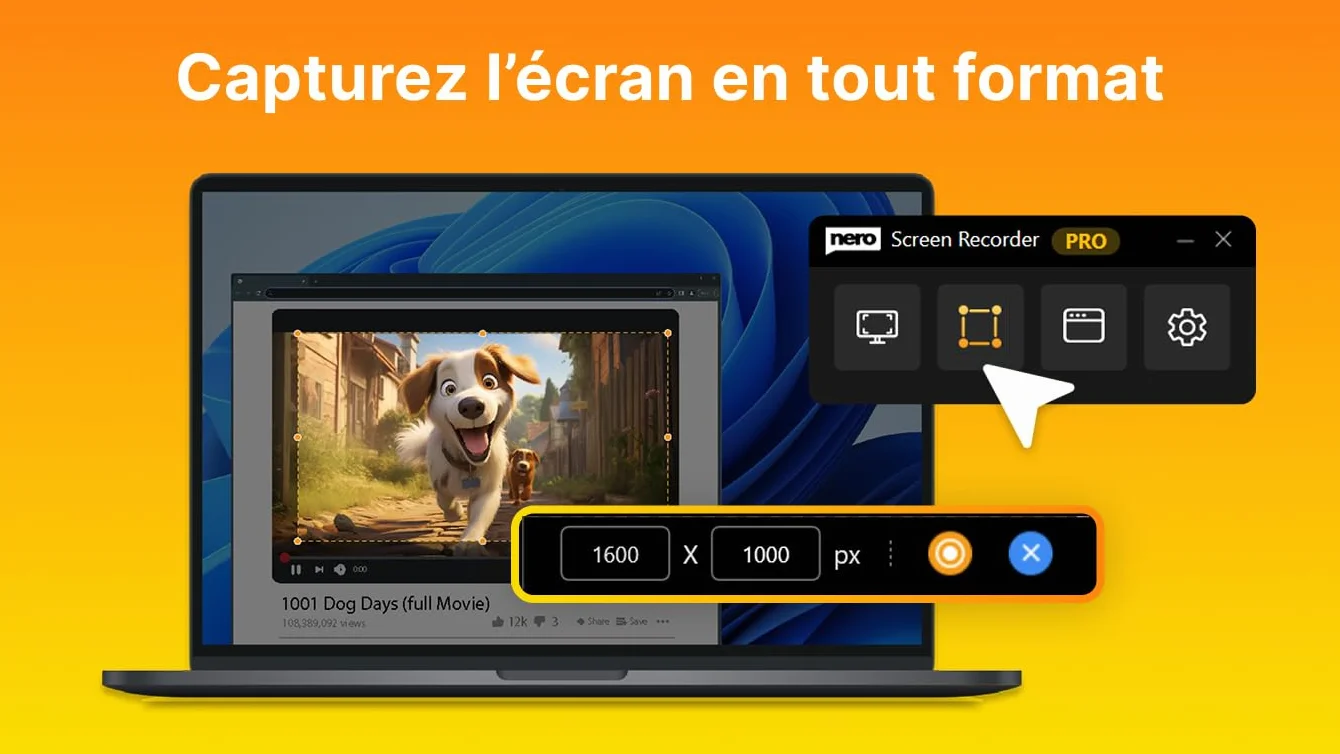 Nero Screen Recorder PRO 365 | Enregistrement d’écran 4K/60FPS | Licence annuelle 1 PC | Win 11/10