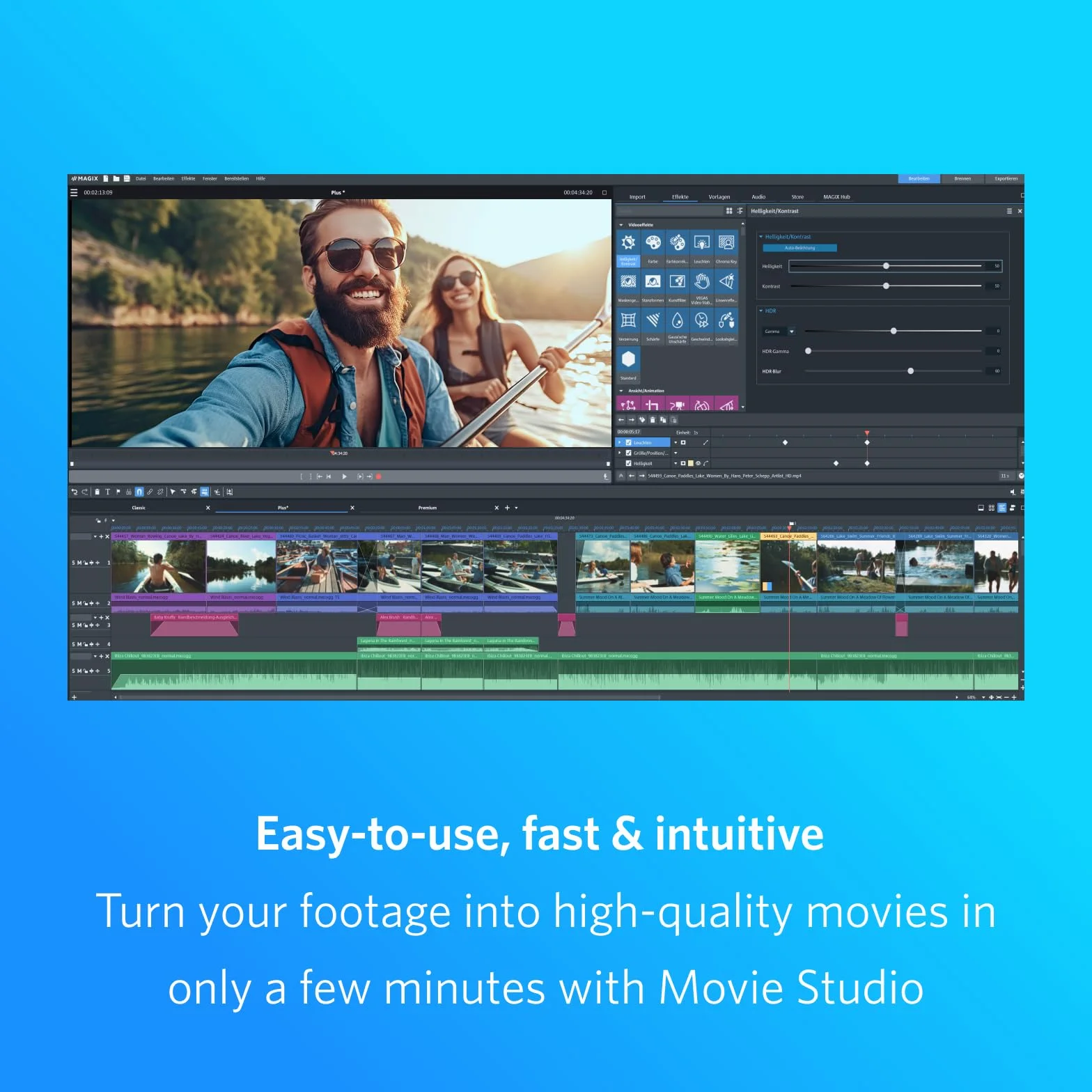 MAGIX Movie Studio 2025 Platinum - Logiciel de montage vidéo pour Windows 10/11 PC | 1 licence complète pour 2 appareils