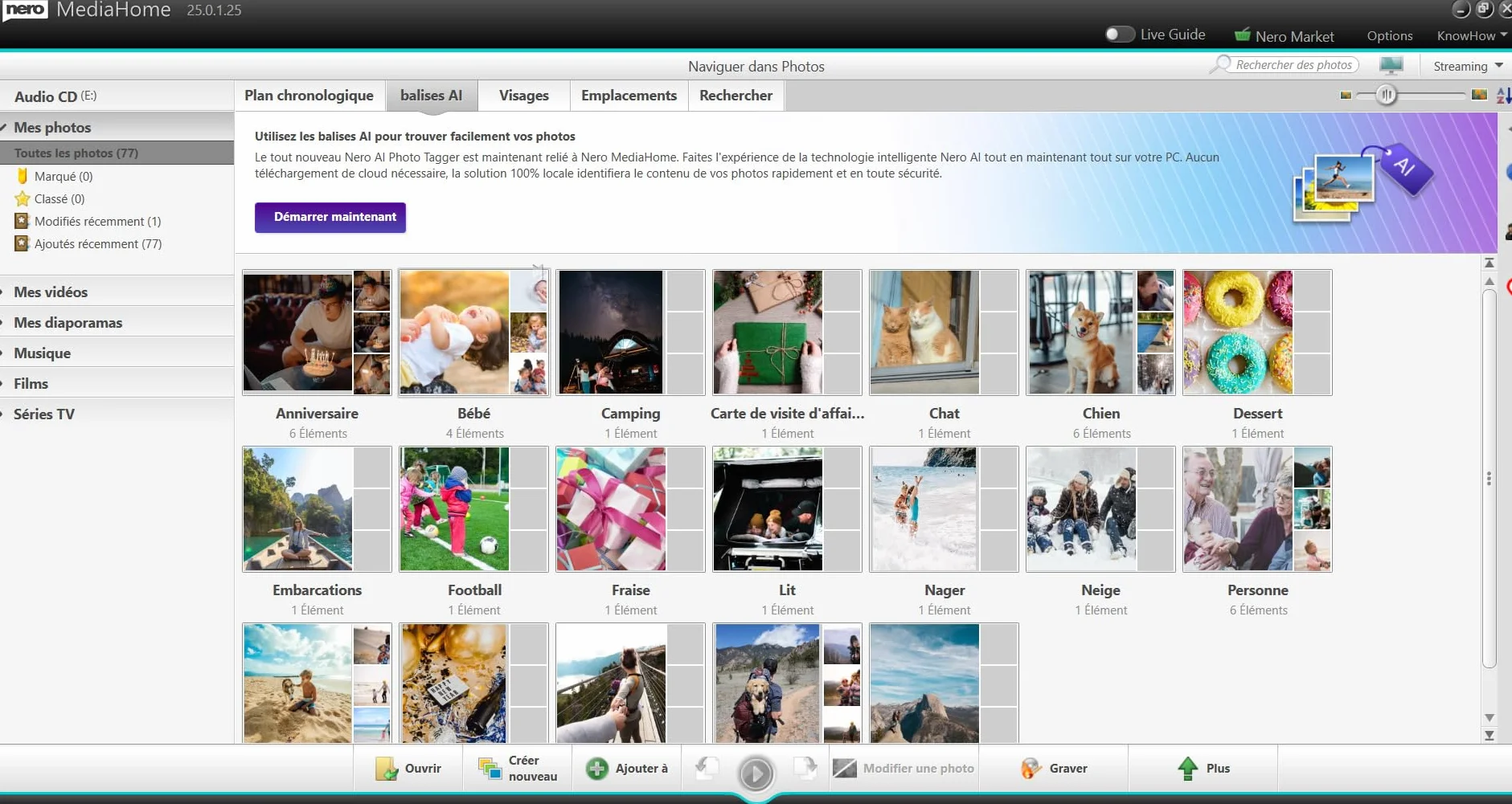 Nero MediaHome Gestion de Photos IA Licence à vie 1 PC Windows 11 10 8 7