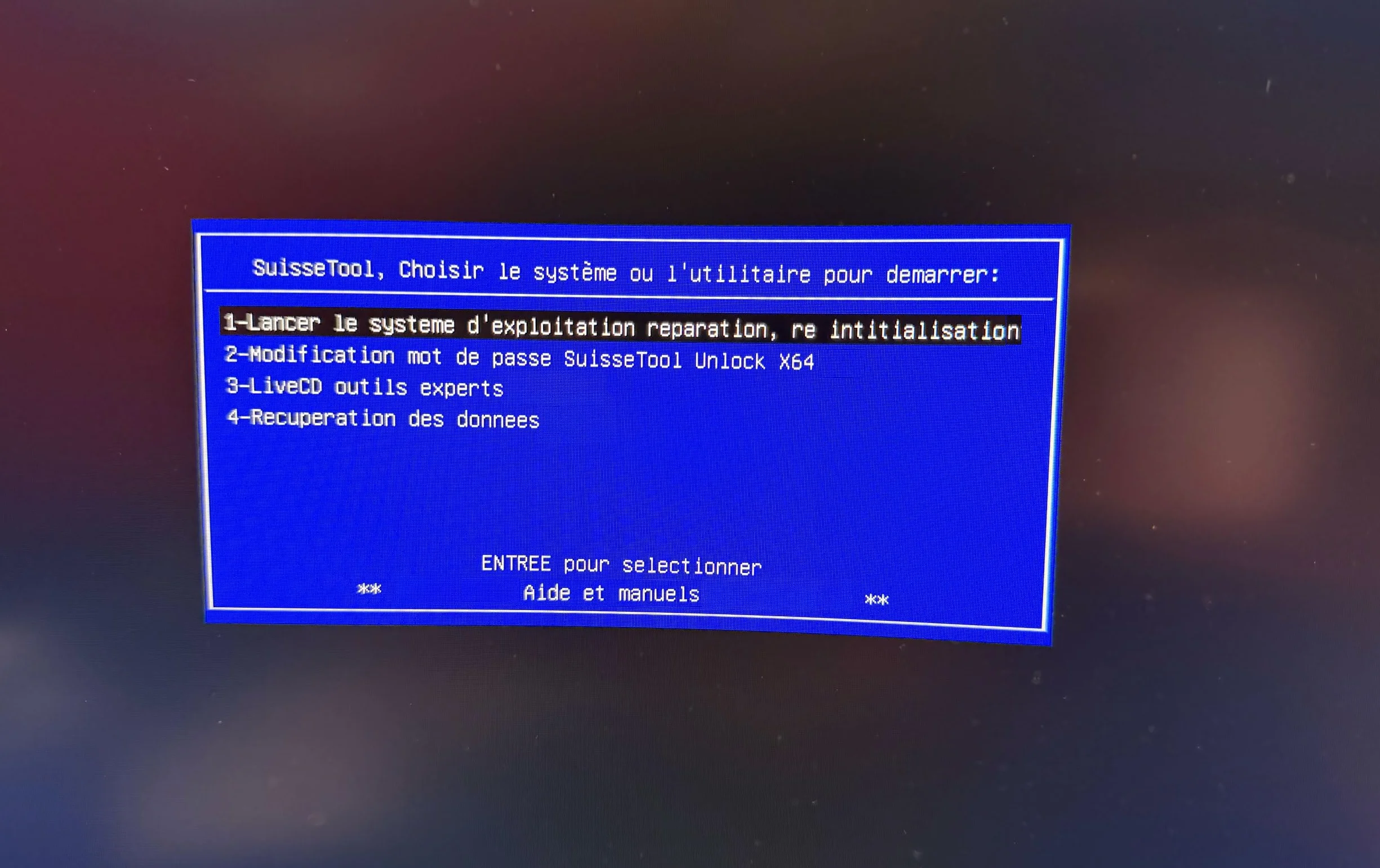 SuisseTool USB compatible PC Win 7 10 11 Boot Réparation Récupération Mot de Passe Données Cloner Formater Disque