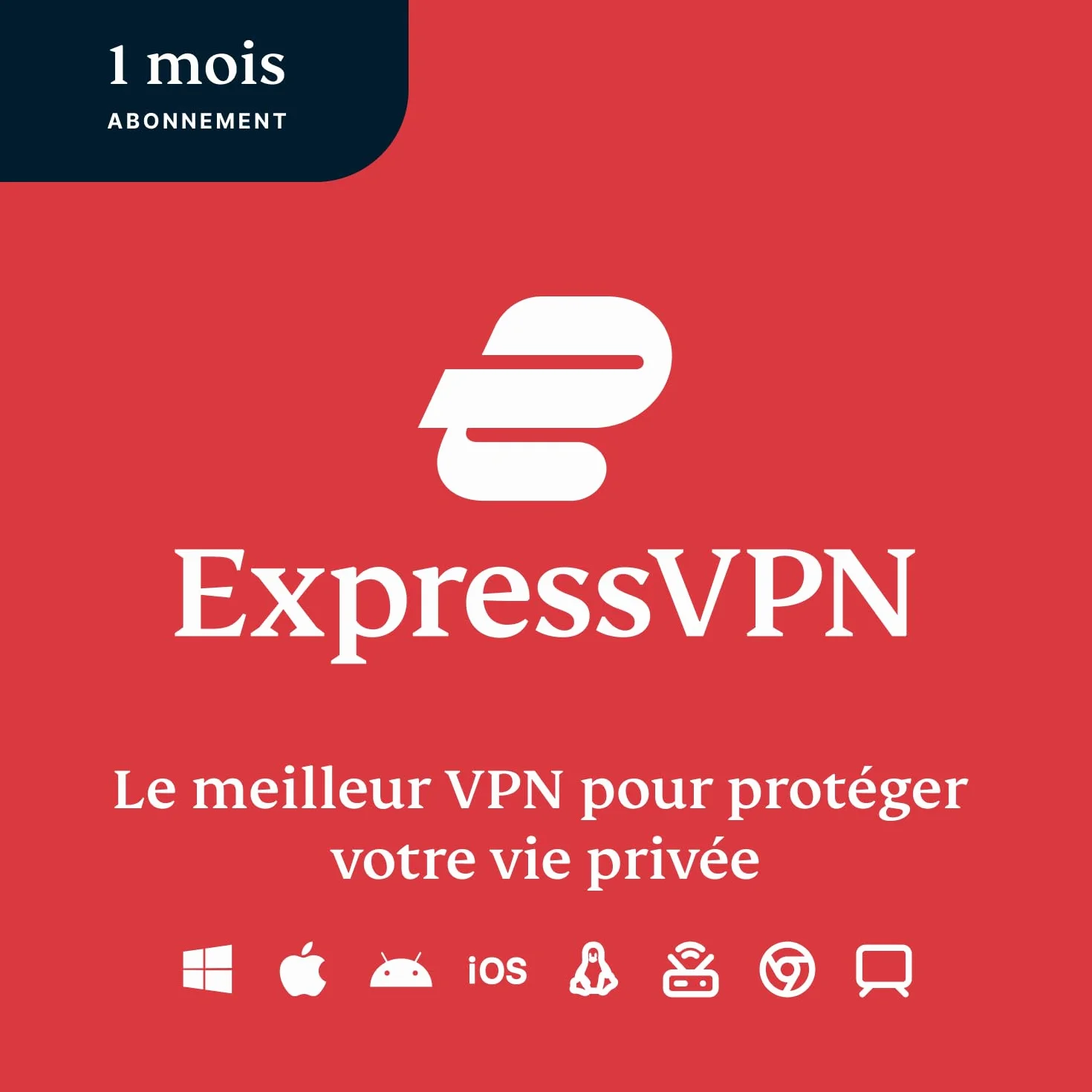 ExpressVPN 1 mois Code numérique compatible tous appareils