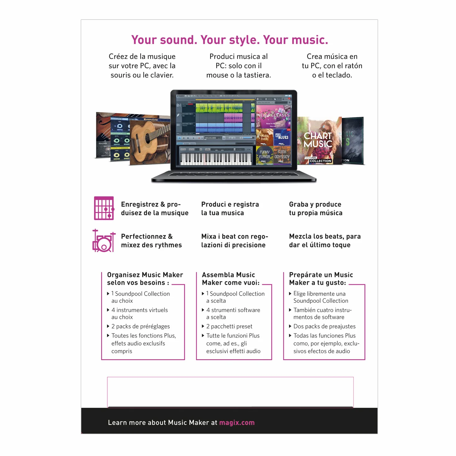 MAGIX Music Maker Plus Edition 2018 production enregistrement mixage musique Téléchargement