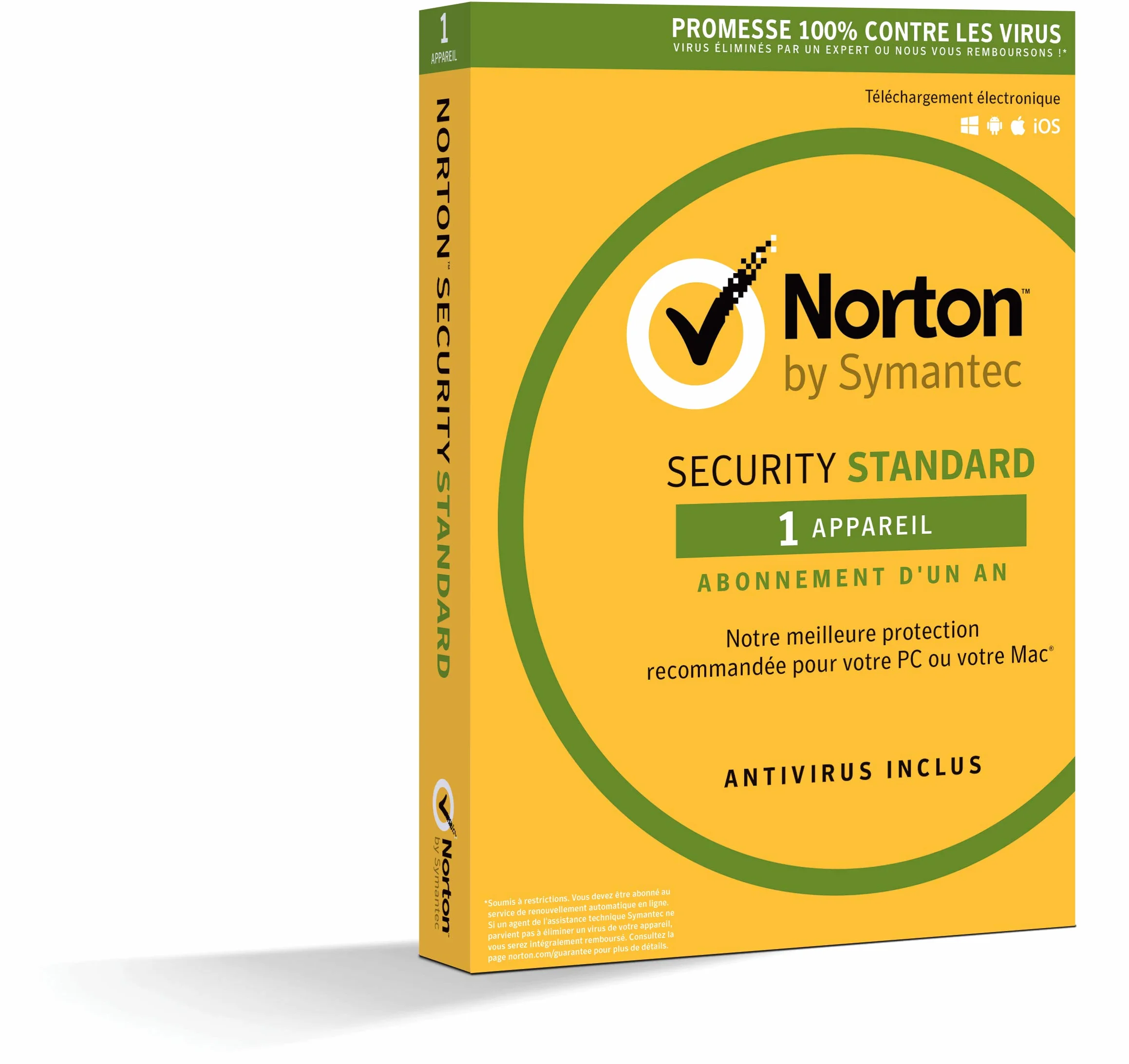 NortonLifeLock Security Standard 2018 - Antivirus 1 an pour PC, Mac, mobile - 1 appareil