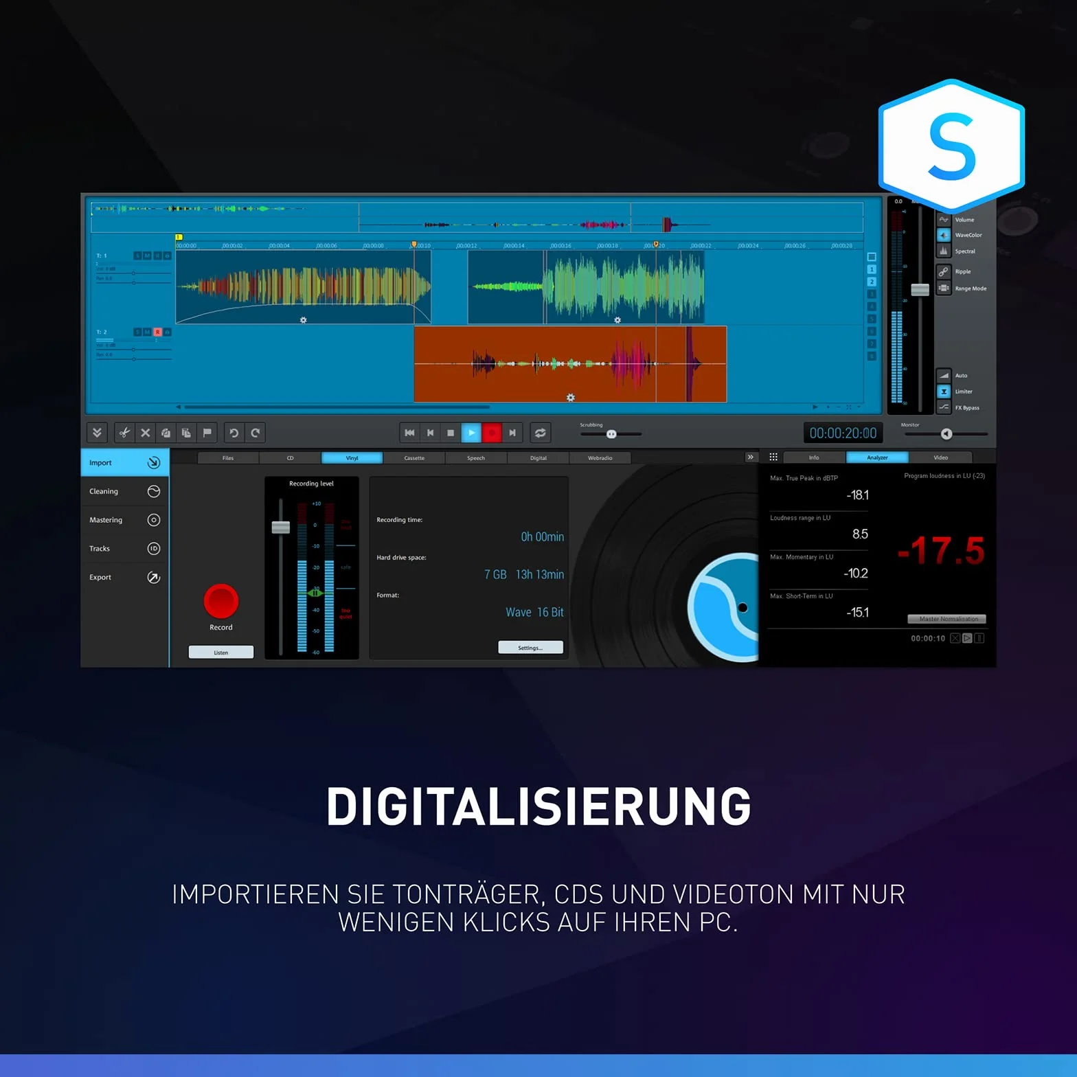 SOUND FORGE Audio Cleaning Lab Standard 2 Geräte PC Download