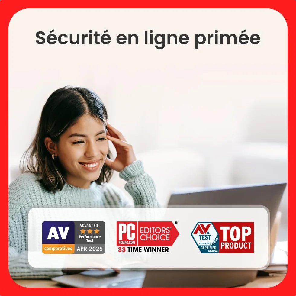 McAfee Total Protection 5 Appareil 2026 Antivirus VPN Logiciel de sécurité Abonnement 24 mois Téléchargement numérique