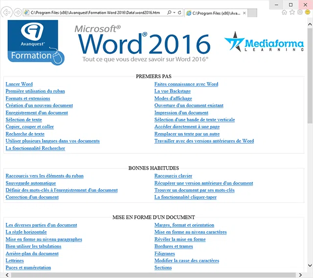 Formation à Word 2016 [Téléchargement]