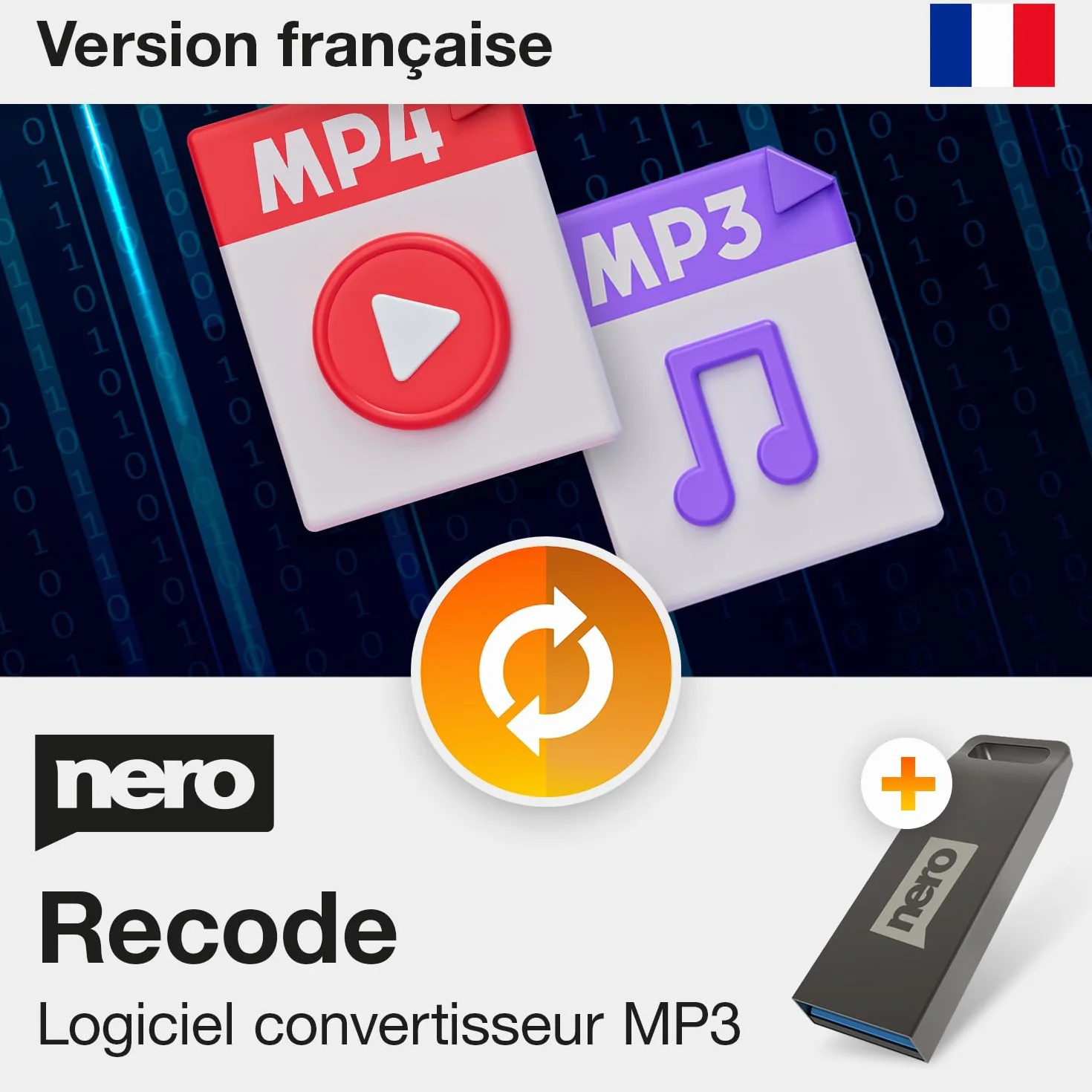 Nero Recode USB Clé Convertisseur MP3 MP4 Logiciel Audio Vidéo Licence à vie Windows 11/10/8/7