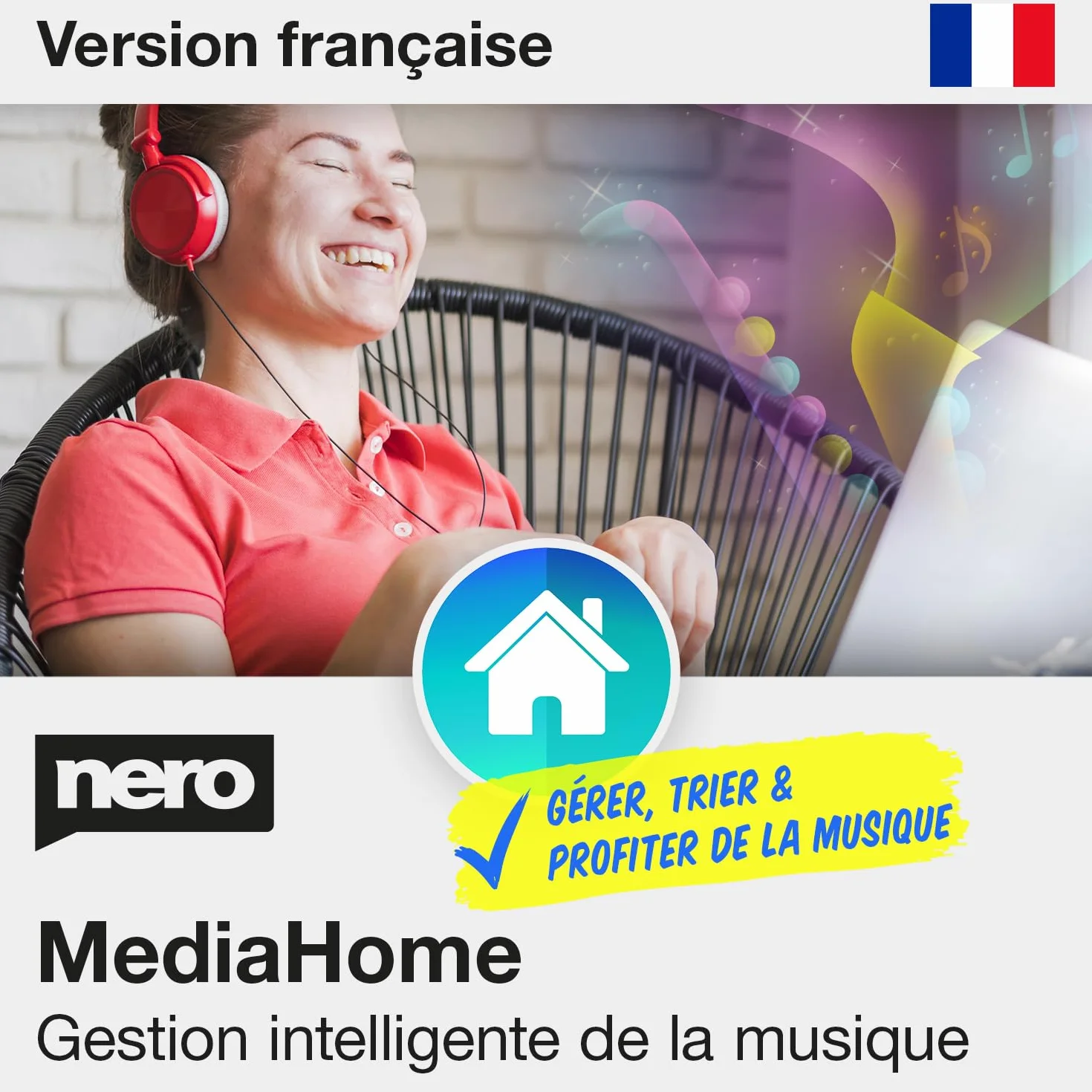 Nero MediaHome Gestion de Musique | Organiser et Lire Morceaux | Reconnaissance Automatique et Import CD Audio | Licence à vie | 1 PC | Windows 11 / 10 / 8 / 7