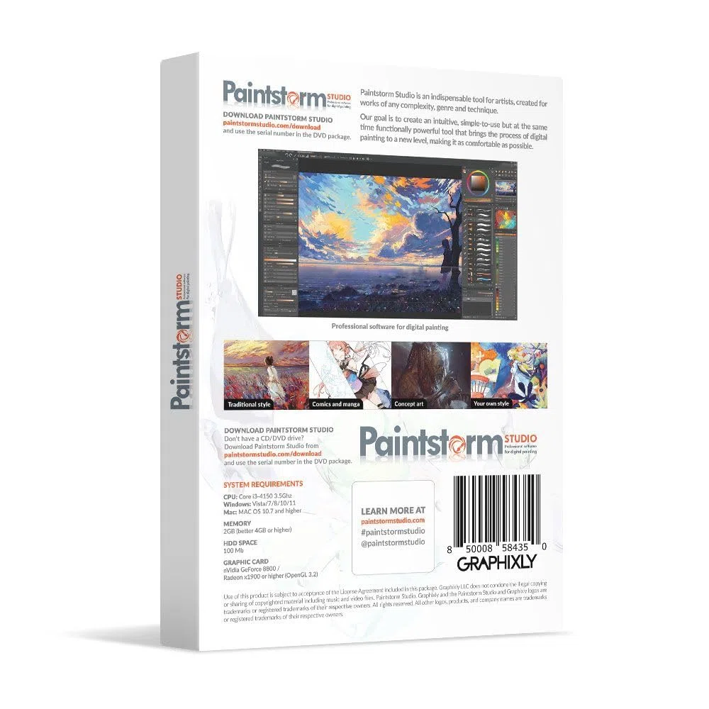 Paintstorm Studio - Logiciel de peinture numérique - Licence perpétuelle - pour Windows et MacOS