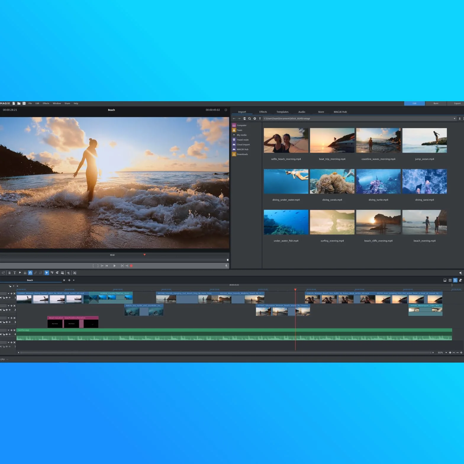 MAGIX Movie Studio 2024 Platinum : Logiciel de montage vidéo créatif pour Windows 10/11 PC | Licence de téléchargement