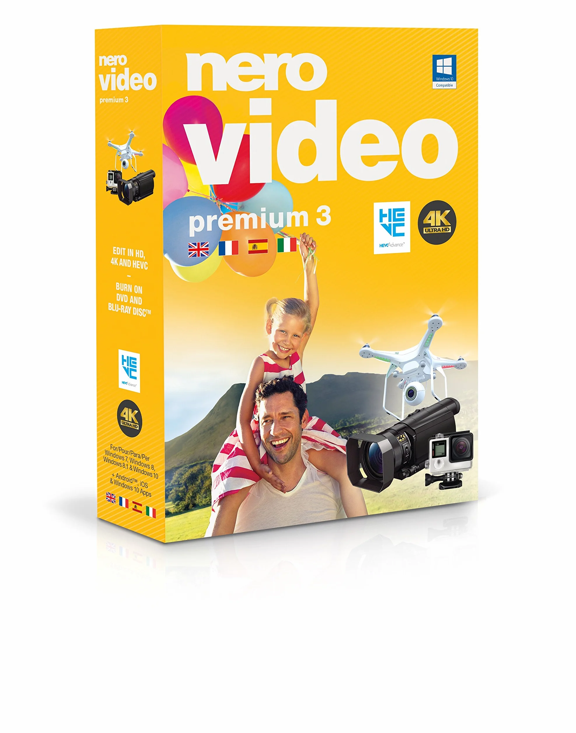 Nero Video Premium 3 : Logiciel de Montage Vidéo 4K & HD avec Création DVD et Blu-ray, Licence à Vie, 1 PC, Windows 11/10/8/7