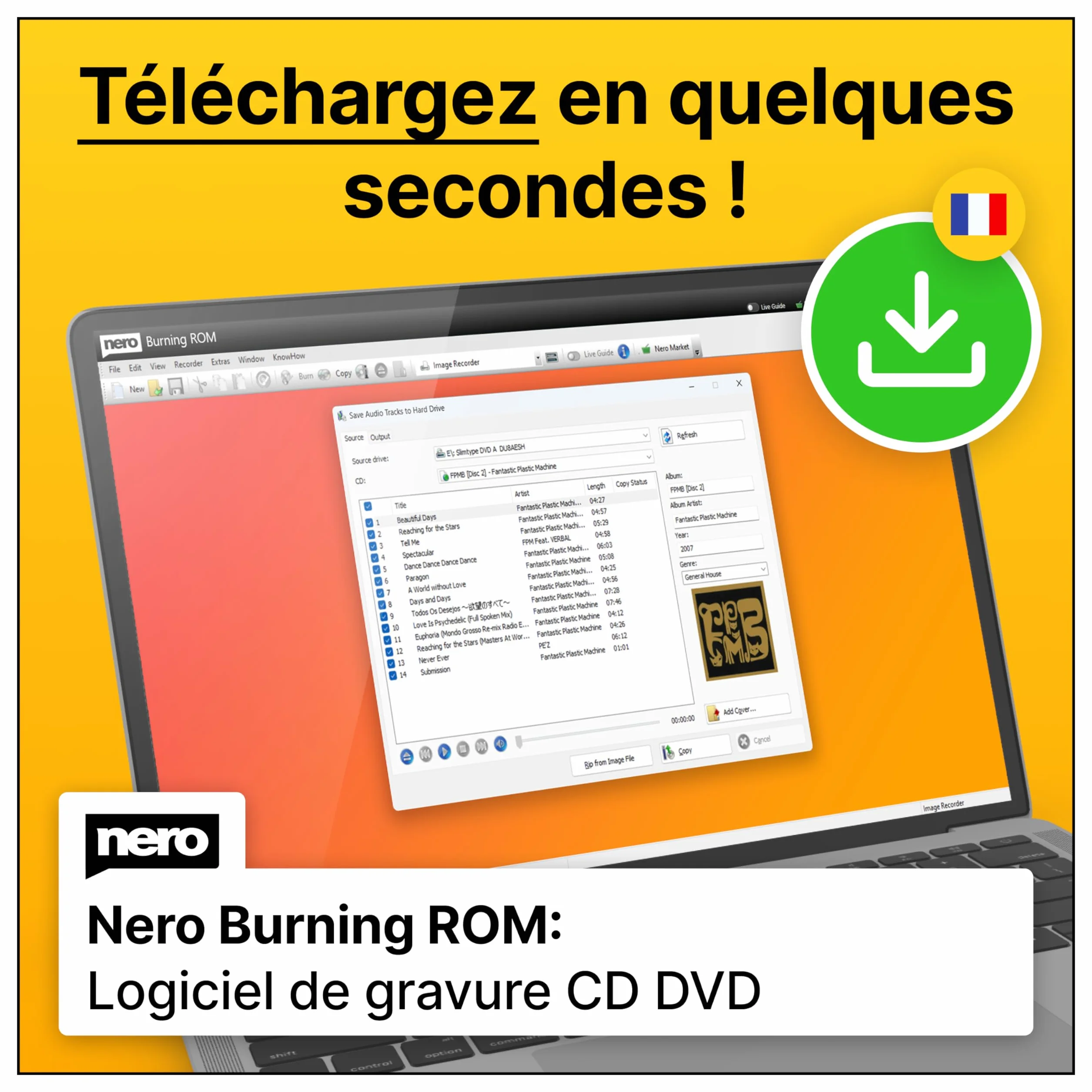 Nero Burning Rom Logiciel de Gravure CD DVD BluRay Windows 11 10 8 7 Licence Illimitée