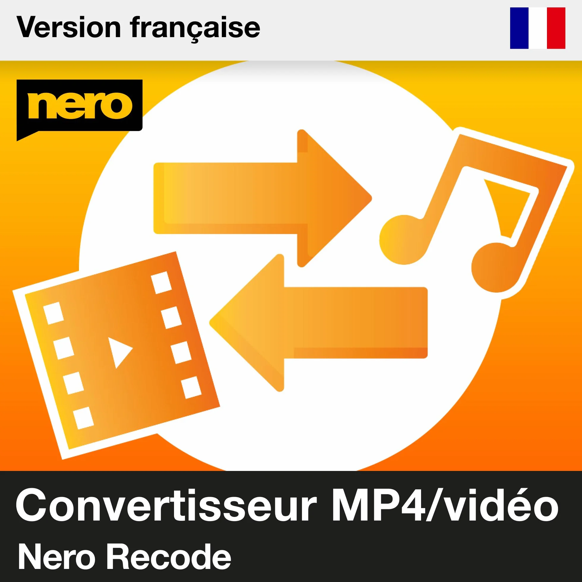 Nero Recode Convertisseur Audio Vidéo MP3 MP4 DVD Ripper Licence à vie 1 PC Windows 11/10/8/7