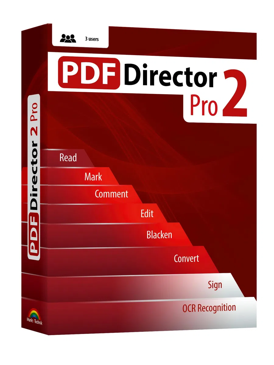 PDF Director 2 PRO OCR PDF Editor for 3 PCs Win 11 10 8 7 Compatible with Adobe Acrobat