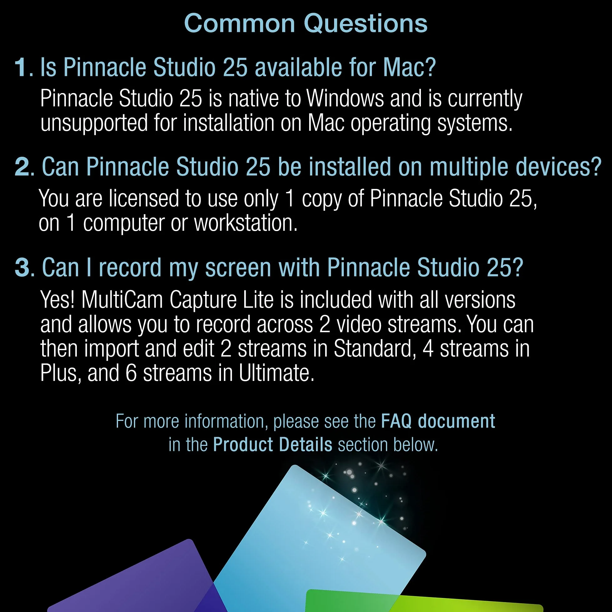 Pinnacle Studio 25 Plus Logiciel de montage vidéo et enregistrement d'écran 1 Appareil Win DVD