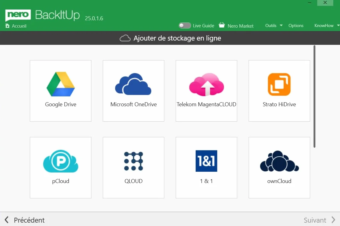 Nero BackItUp Logiciel sauvegarde automatique Cloud chiffrement AES 256 bits Licence à vie 1 PC Windows 11/10/8/7