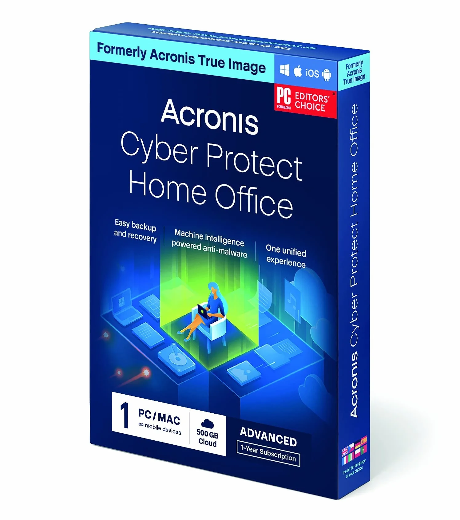 Acronis Cyber Protect Home Office Essentials Backup Édition Sauvegardes Flexibles Cyberprotection de Base 1 Pc/Mac