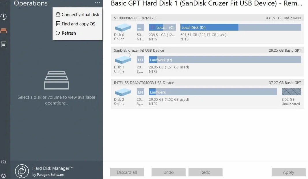 Paragon Hard Disk Manager 17 Advanced - Copier partition, disque dur, transférer OS (ESD) 3-PC 1 Usager Code activation email