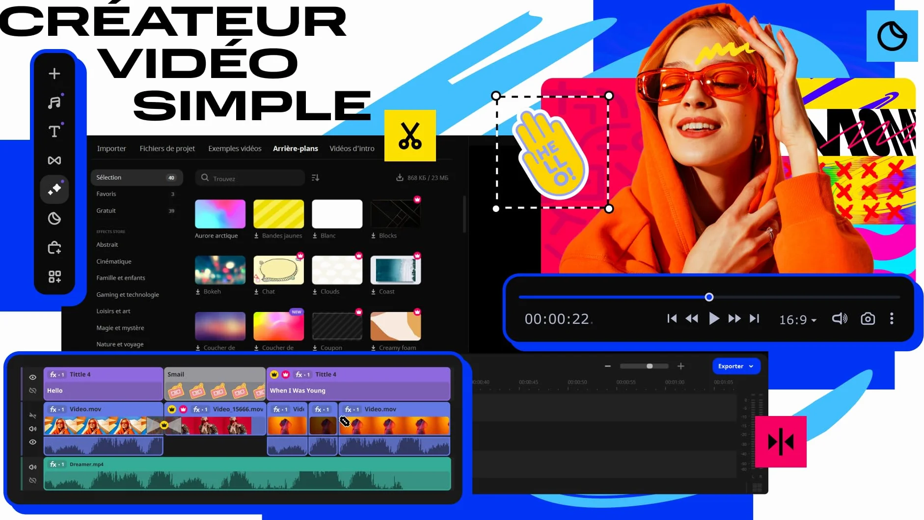 Movavi Video Editor Licence d'un an Personnelle 1 appareil PC Code d'activation